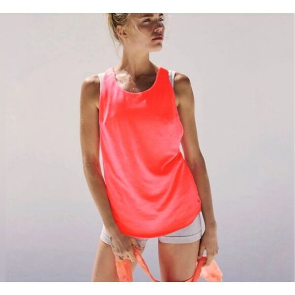 Free People Tops - Free People FP Movement Exhale Tank neon orange Racerback Active Top M NWOT